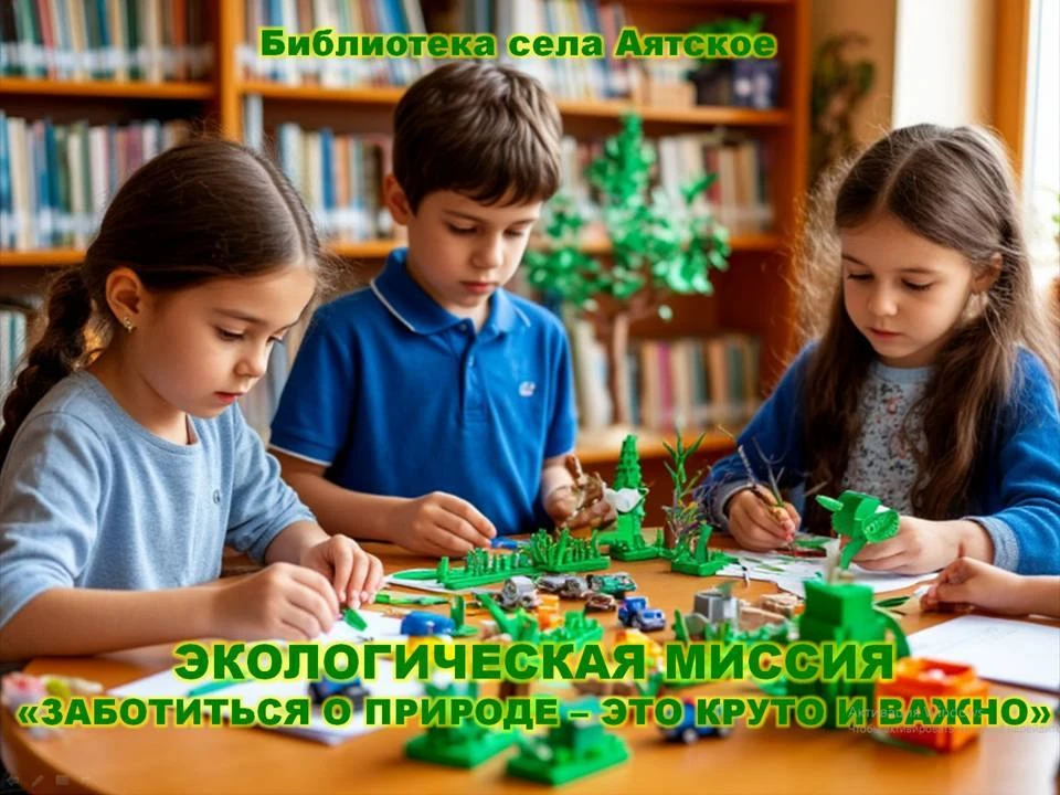 ЭКОЛОГИЧЕСКАЯ МИССИЯ В АЯТСКОЙ БИБЛИОТЕКЕ "ЗАБОТИТЬСЯ О ПРИРОДЕ - ЭТО КРУТО И ВАЖНО!"
 
В преддверии