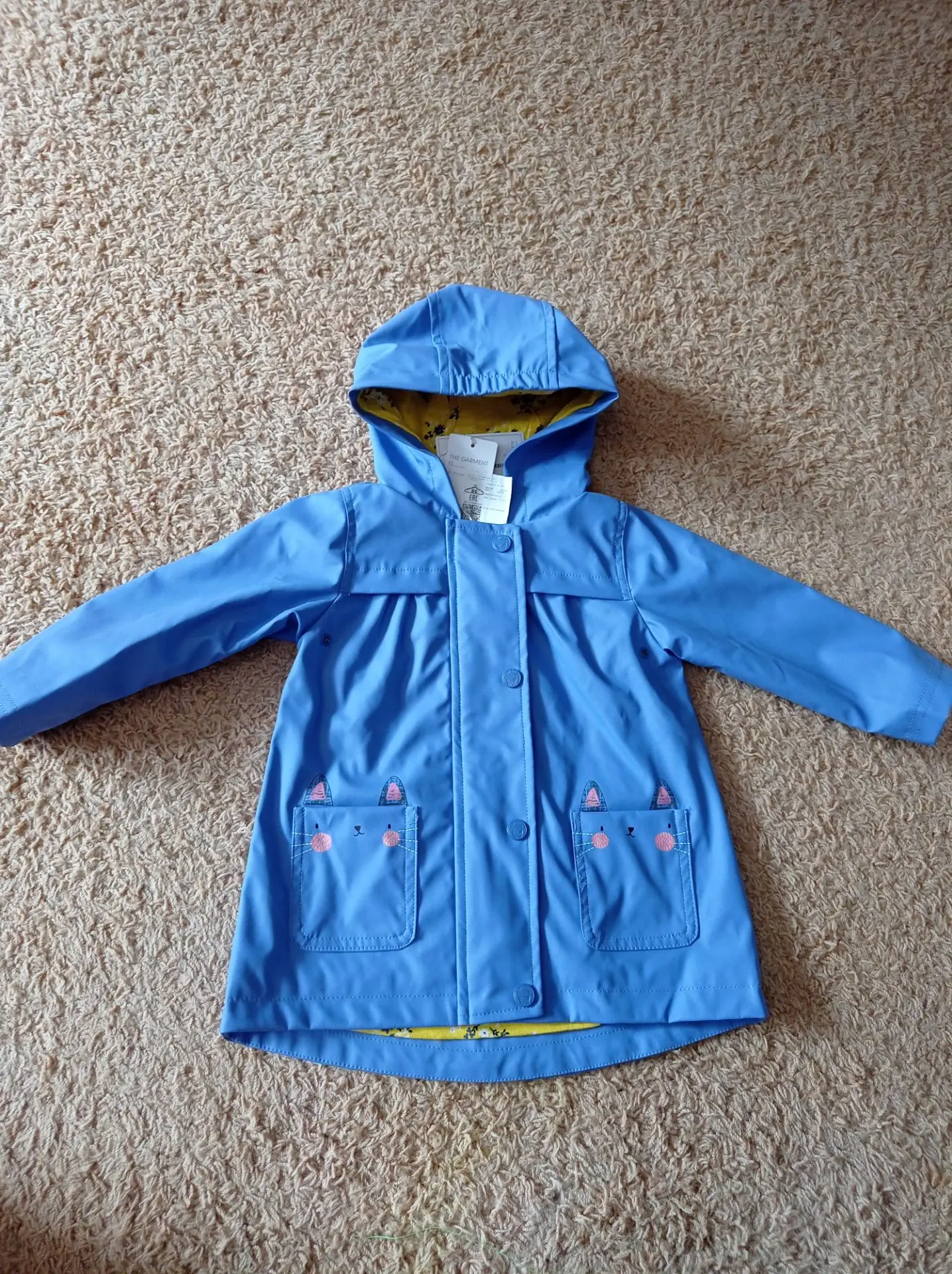 Новый дождевик фиолетовый без утепления, прорезиненный 86 mothercare (на 80-86, можно с более малень