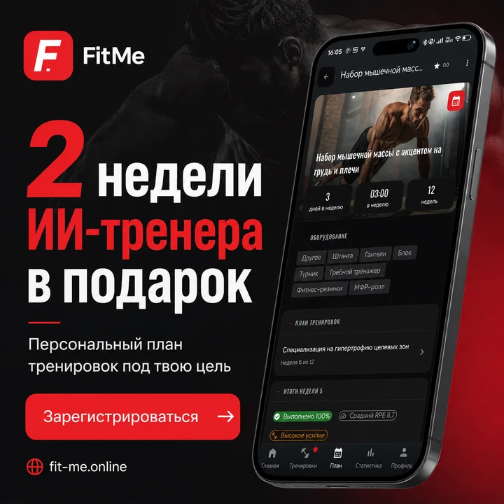 🚀 Твой персональный ИИ-тренер всегда с тобой

FitMe составляет персональный план тренировок под тво