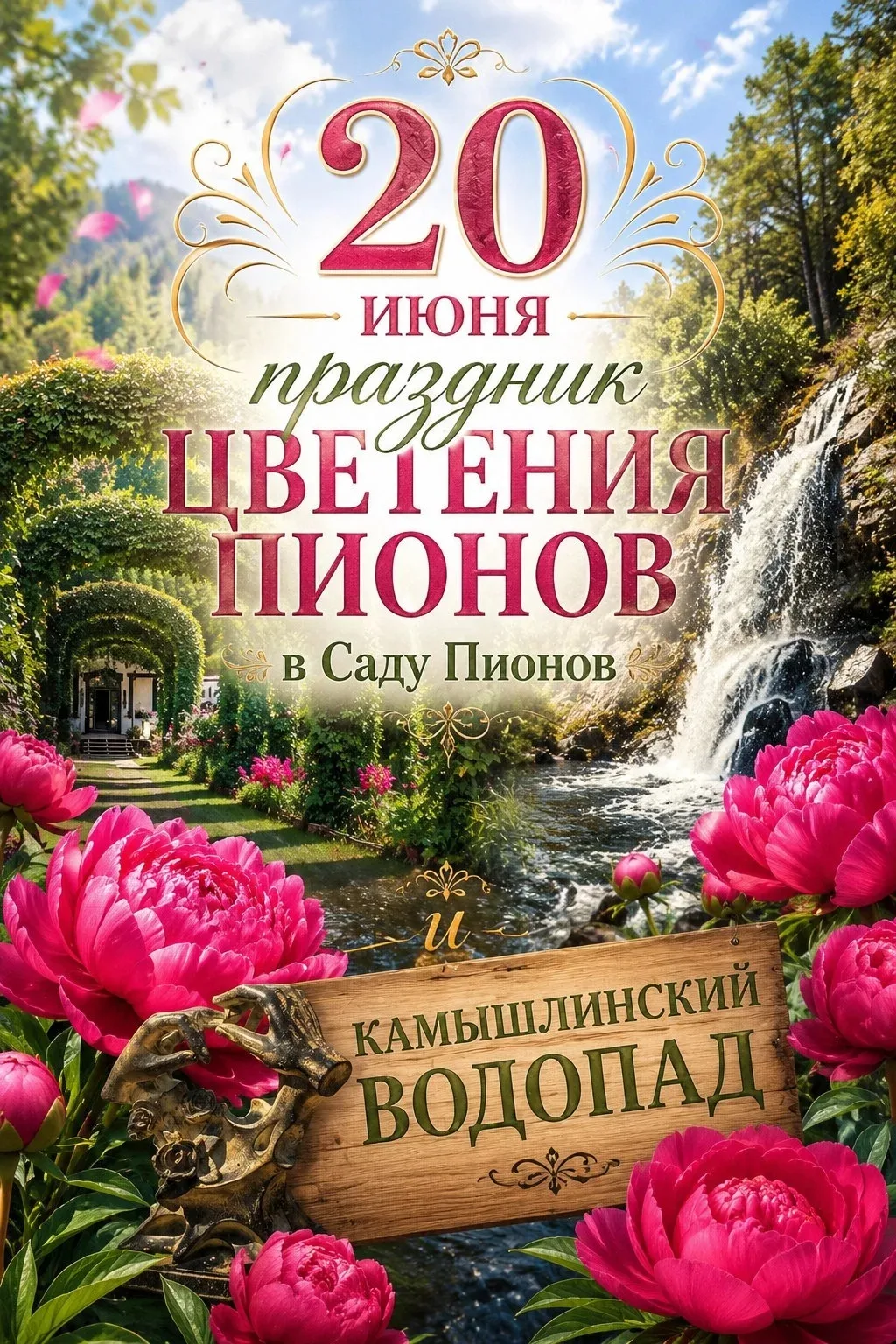 20 июня Сад Пионов в Элекмонаре 🏔 и Камышлинский водопад 🌊

Сад Пионов – это уникальный эко-парк! 