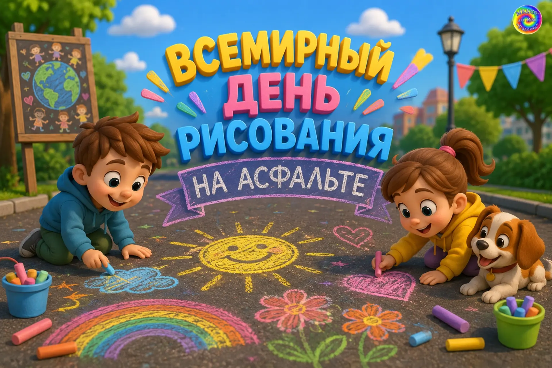 🌎ВСЕМИРНЫЙ ДЕНЬ РИСОВАНИЯ НА АСФАЛЬТЕ🖌️

Сегодня — Всемирный день рисования на асфальте! Это прекр