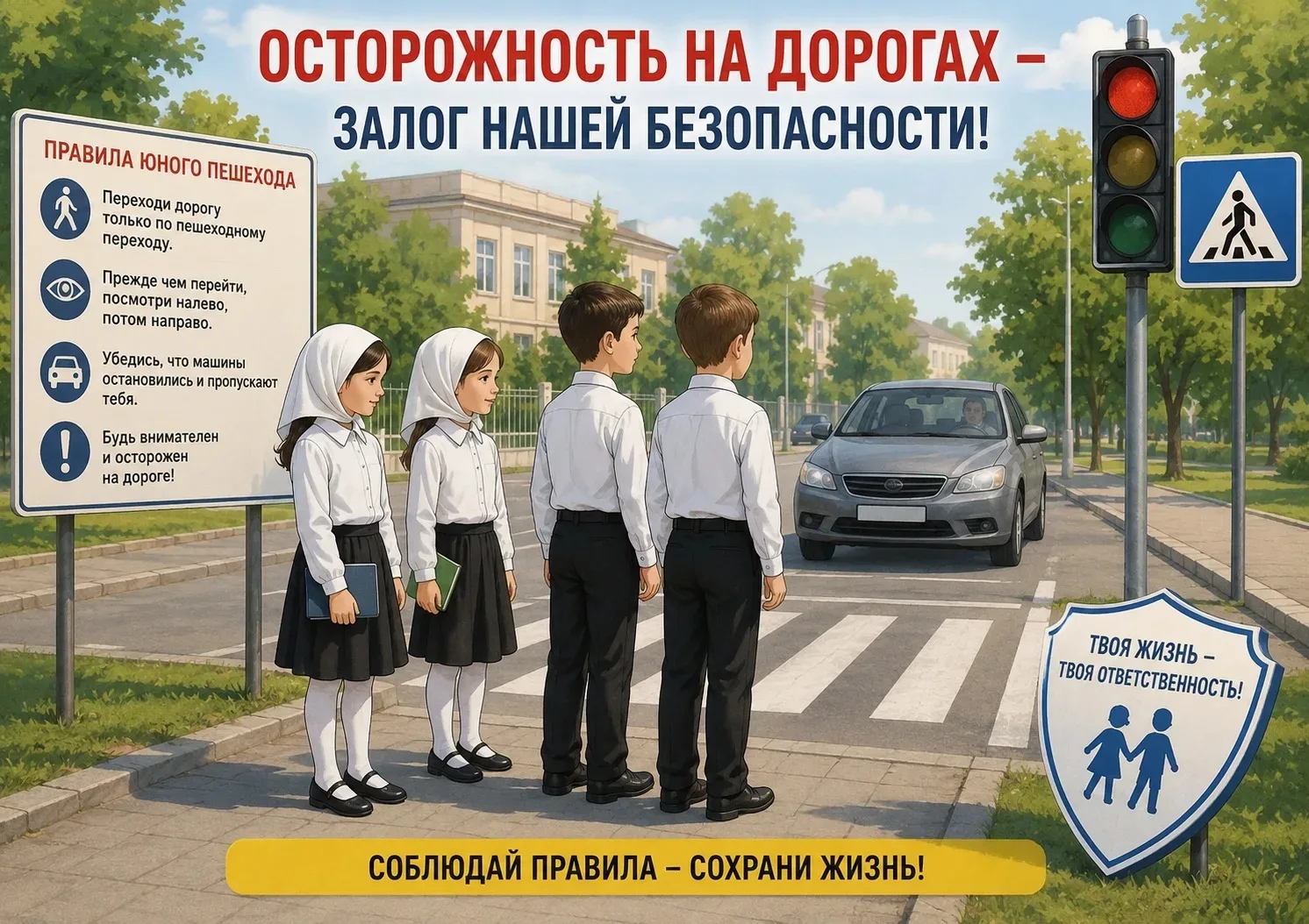 🚦 Осторожность на дорогах — залог нашей безопасности! 🚸

Дорогие ребята и взрослые! Берегите себя 