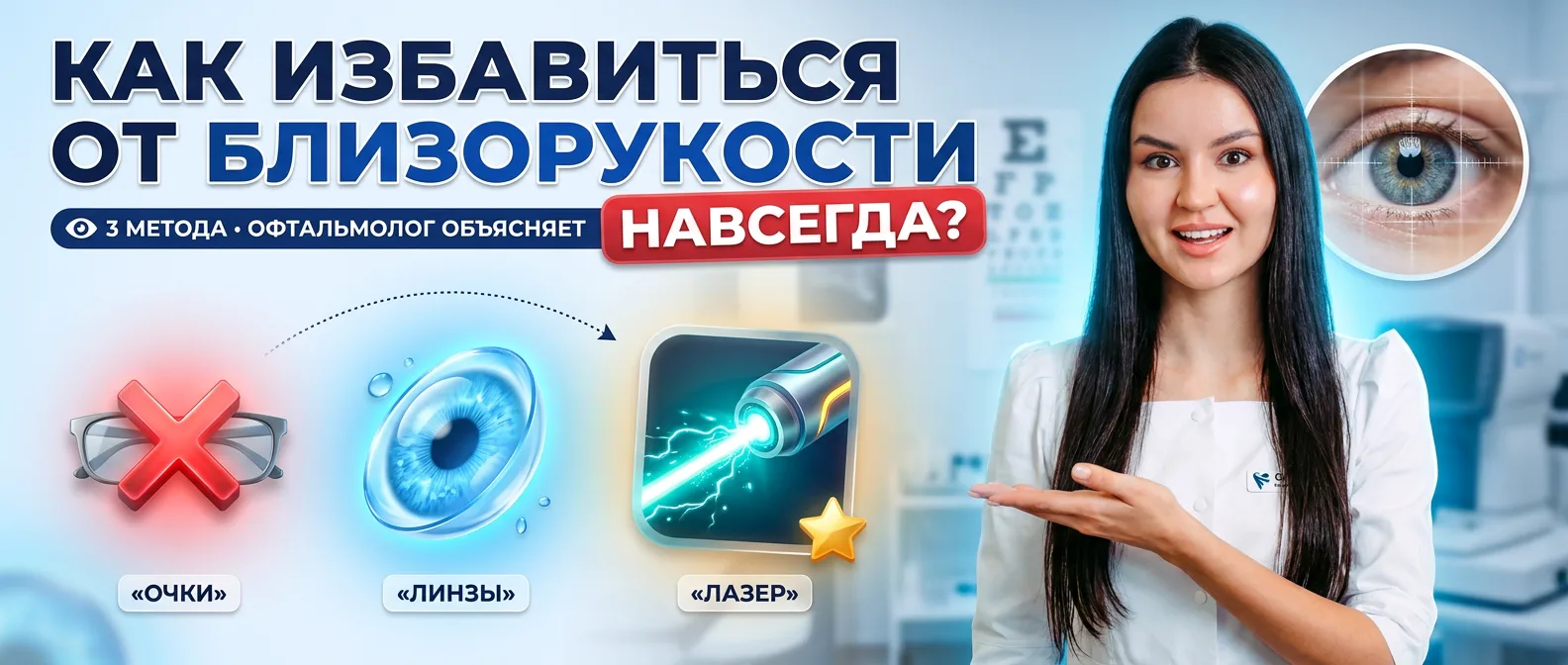 Как избавиться от близорукости 

Миопия (близорукость) поддаётся лечению в любом возрасте. Главное —