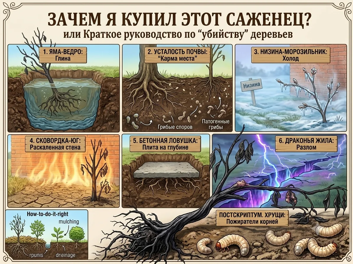 "Проклятые" места(Продолжение)

Что со всем этим делать?

Не мучить ни себя, ни растение.

🧹 Если в