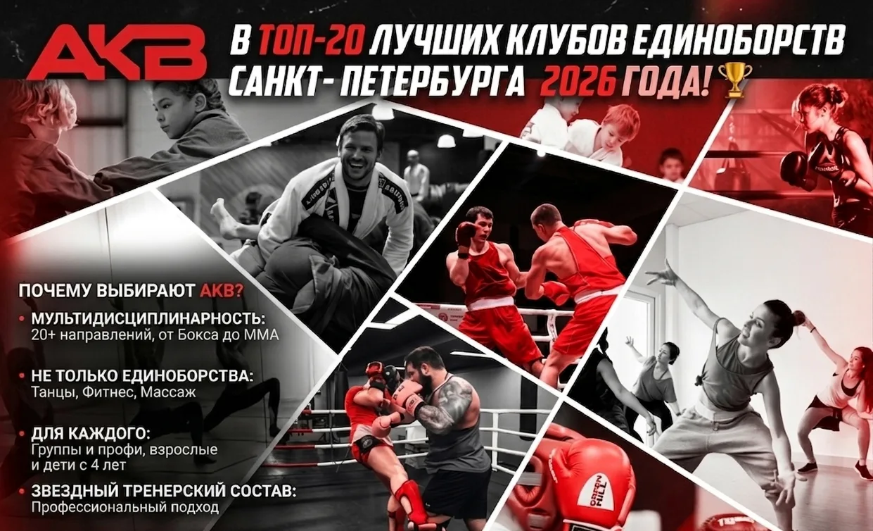 AKB — в Топ-20 лучших клубов единоборств Санкт-Петербурга 2026 года! 🏆

В Северной столице — сотни 