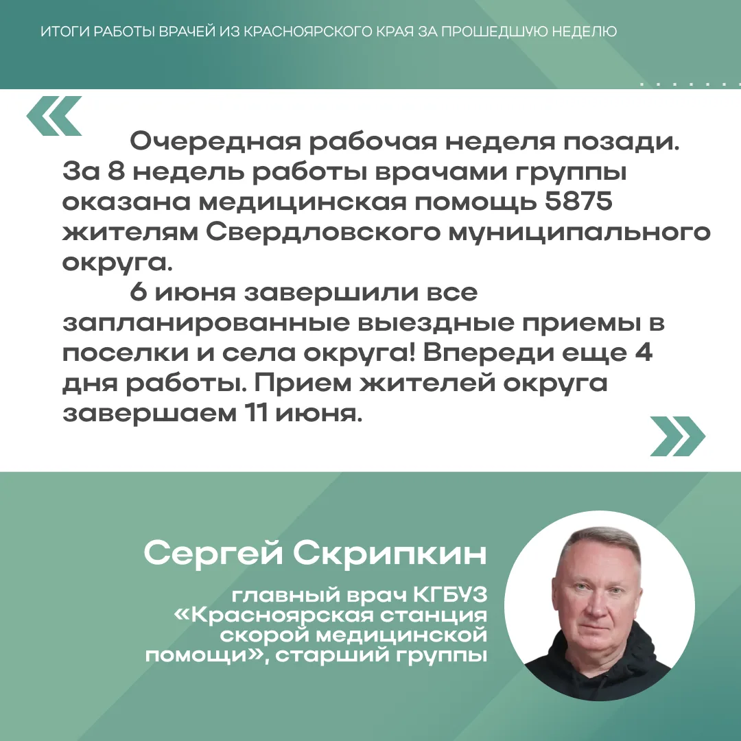 Красноярские врачи продолжают оказывать помощь населению Свердловского муниципального округа ЛНР
За 