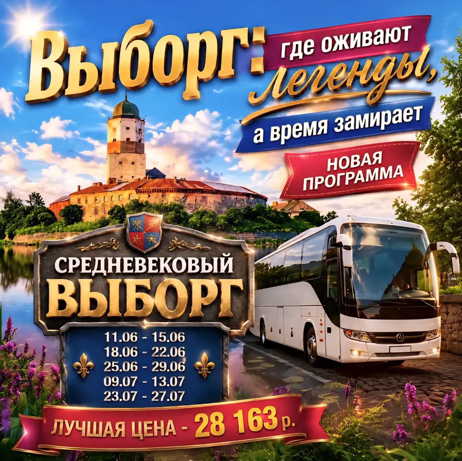 ✨✨✨✨✨✨✨✨✨✨✨
🔥СРЕДНЕВЕКОВЫЙ ВЫБОРГ 🔥
✨✨✨✨✨✨✨✨✨✨✨
📆11.06 - 15.06📆- ГАРАНТИЯ 
📆18.06 - 22.06📆
📆2