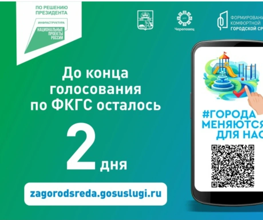 2 дня до окончания голосования по федеральному проекту "Формирование комфортной городской среды"


В