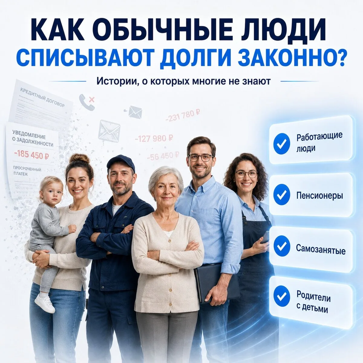 Как обычные люди списывают долги законно?

Многие думают, что списание долгов - это что-то редкое и 