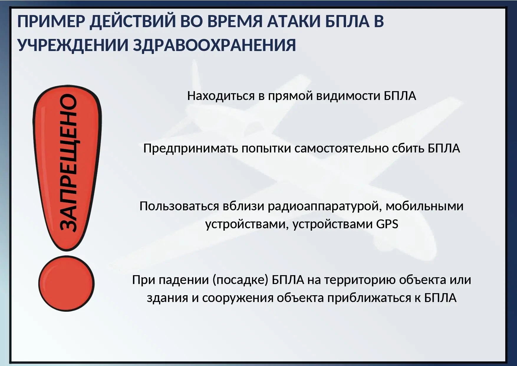 Примерные алгоритмы по действиям при атаке беспилотных летательных
аппаратов
