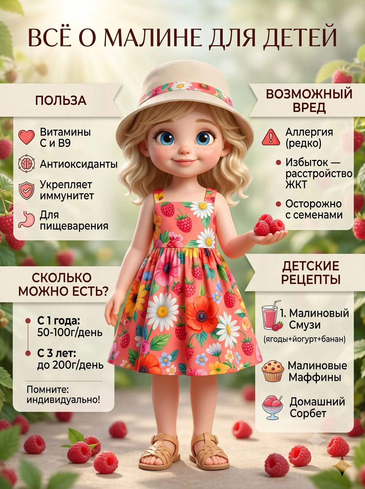 😎Продолжаем нашу летнюю рубрику «Витаминная корзинка»!🧺

Сегодня в гостях - МАЛИНА!
А вы знали, чт