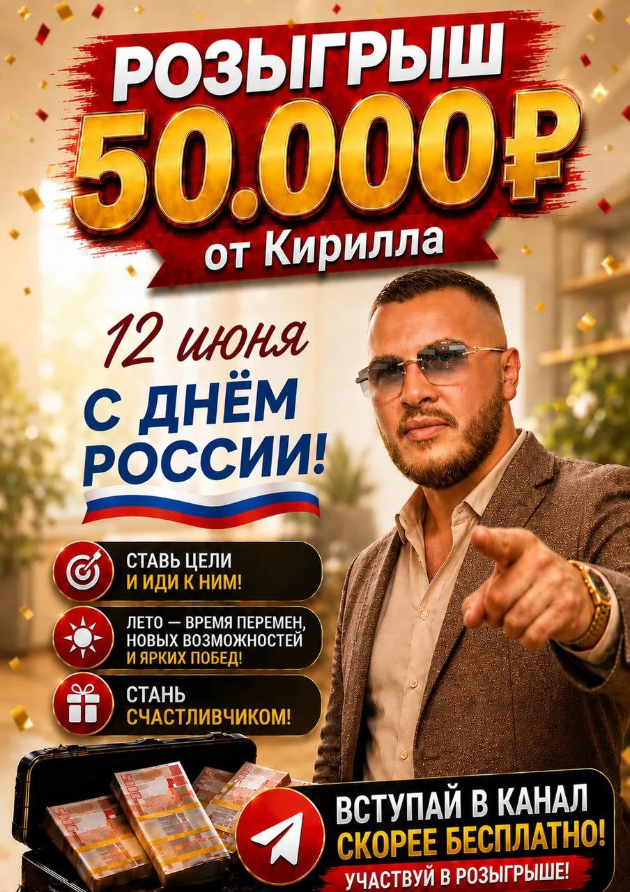 🇷🇺 ВНИМАНИЕ! Уже завтра - 12 июня, День России! 🇷🇺

🎁 В честь этого праздника запускается денеж