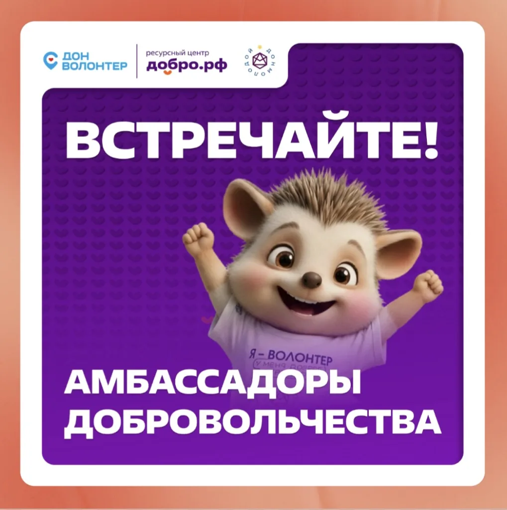 Добро шагает по Донской земле! 
 
💜 Мы рады представить Амбассадоров добровольчества – тех, кто про