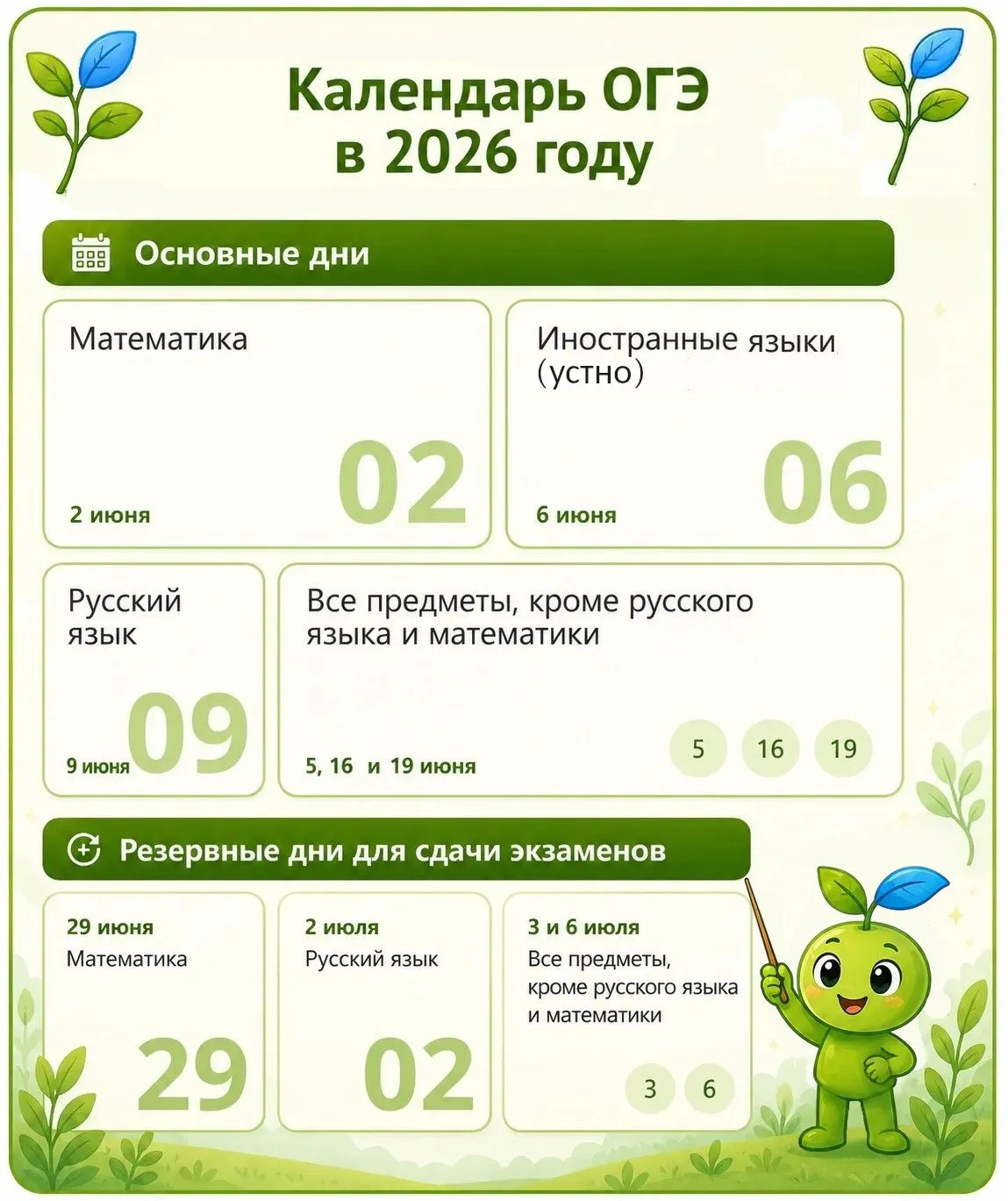 🌱 Привет, друзья!

Совсем скоро у выпускников 9-х и 11-х классов начнутся экзамены — важная и волни