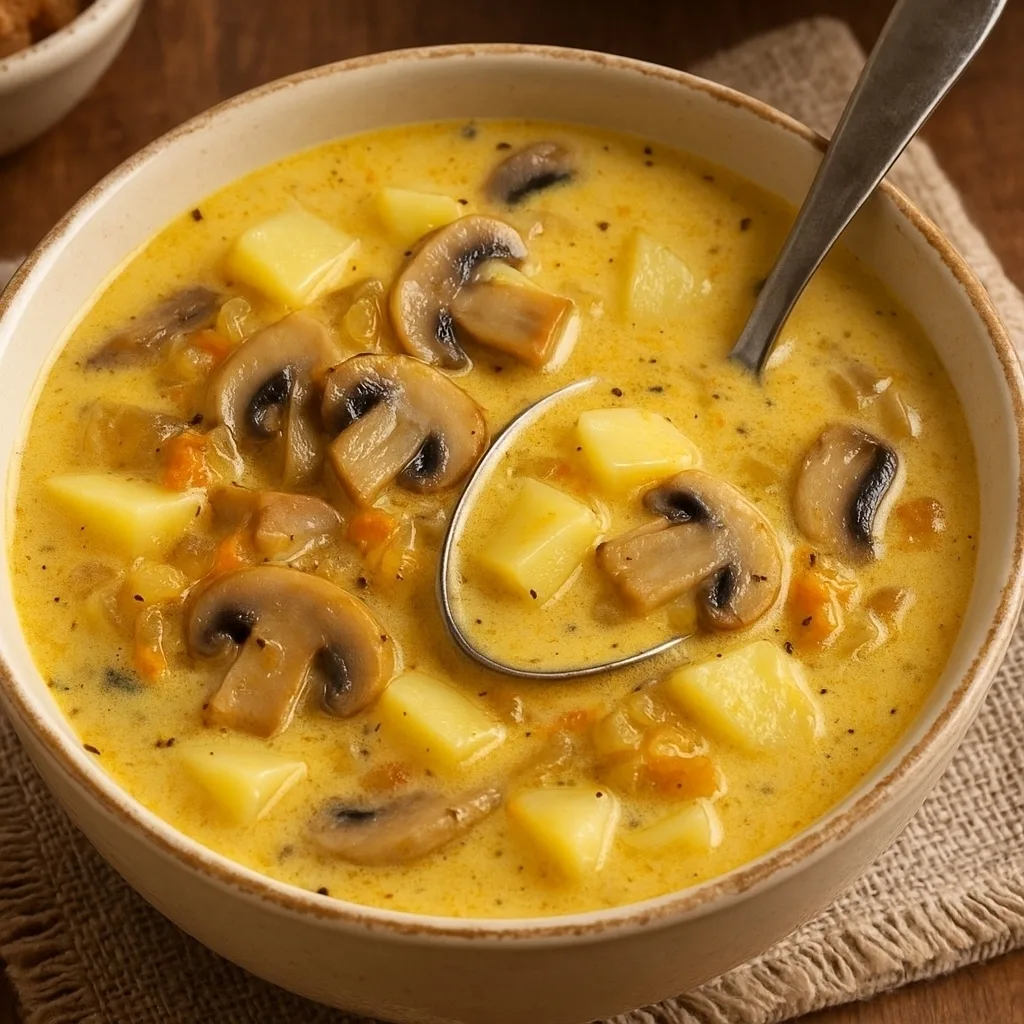 🍲 Сырный суп с грибами 🧀🍄

Нежный, ароматный и очень сытный супчик, который отлично подойдёт для 