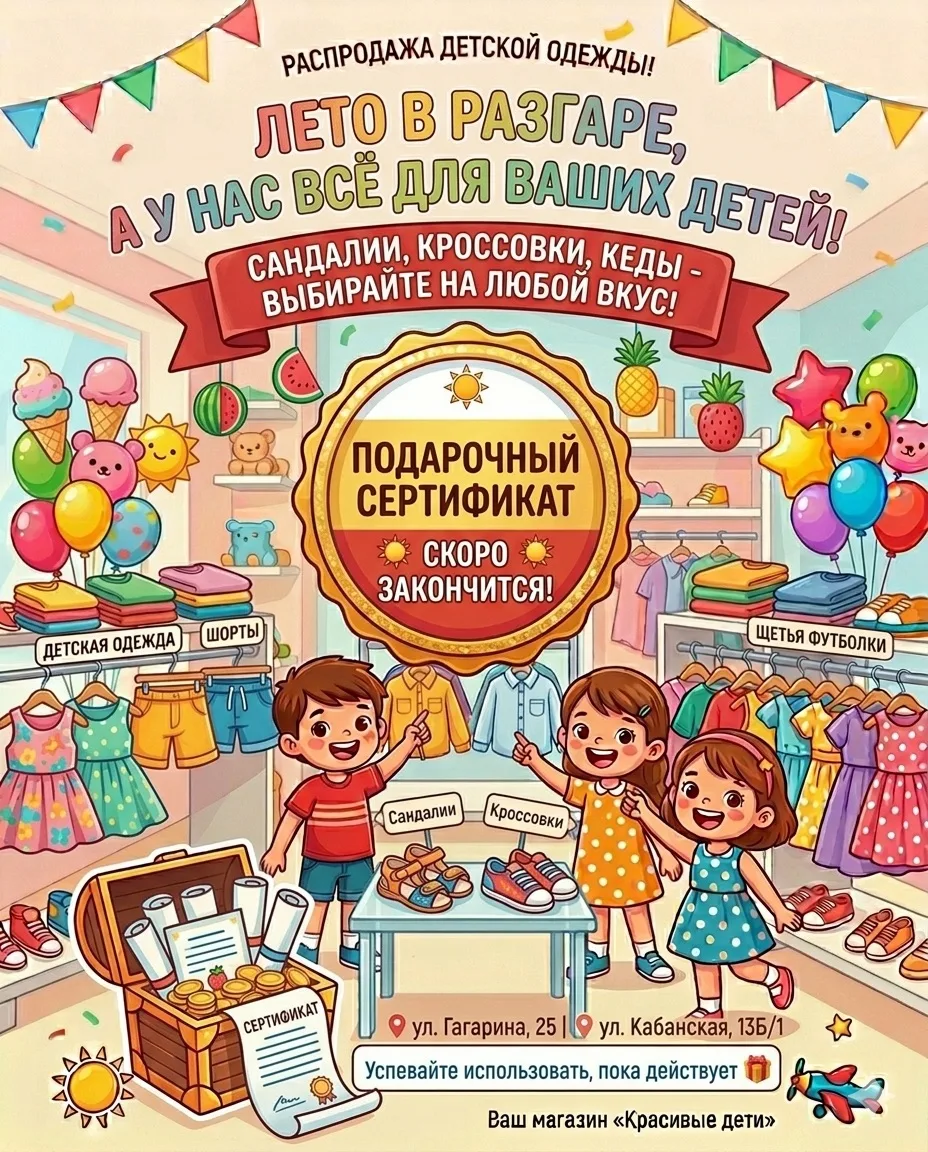 Лето в разгаре, а у нас всё для ваших детей!

Друзья, напоминаем: лето не заканчивается, а значит, с