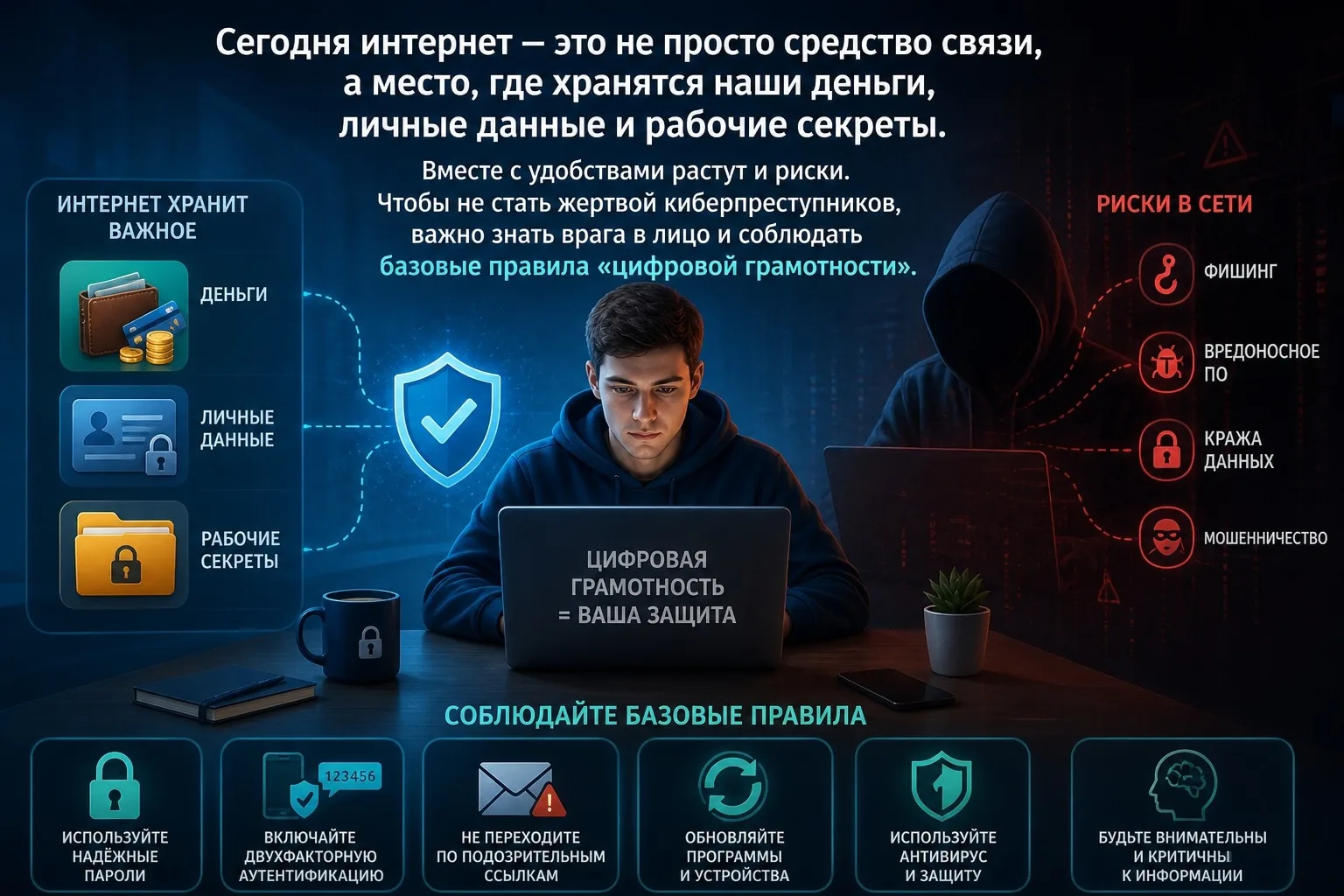 🛜 Сегодня интернет — это не просто средство связи, а пространство, где хранятся наши деньги, личные