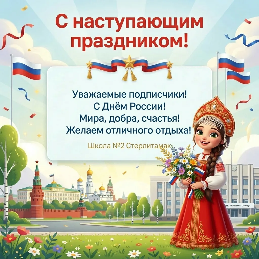 С Днём России!
Поздравляем с главным государственным праздником нашей Родины! В этот день желаем, чт