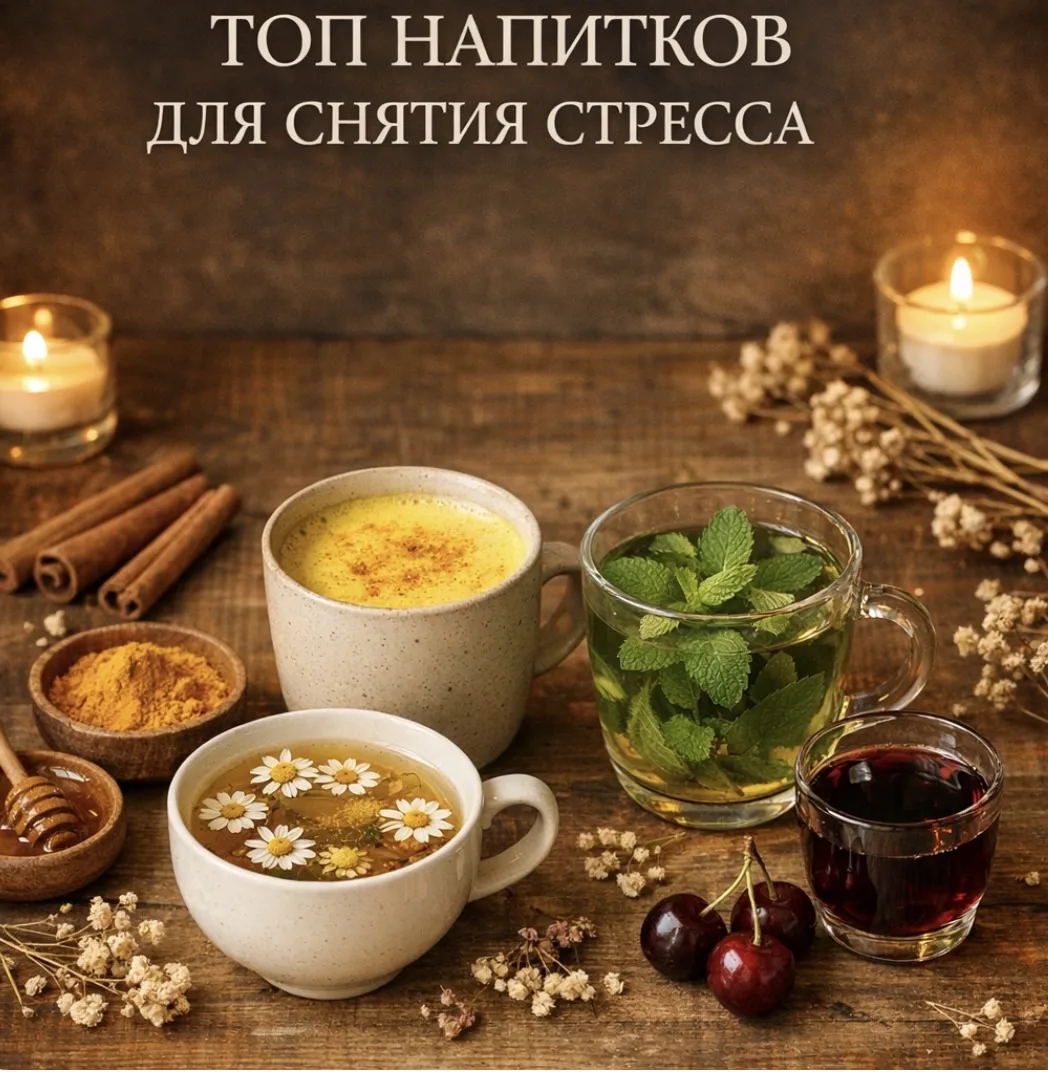 🍵 ВЕЧЕРНИЕ НАПИТКИ, КОТОРЫЕ СНИМАЮТ СТРЕСС 

☕ 1. Ромашковый чай + мёд

🔹 Заварить 2 пакетика (не 