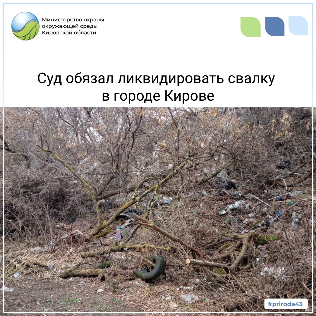 Суд обязал убрать свалку отходов ТКО на ул. Северное Кольцо в г. Кирове!

Первомайский районный суд 