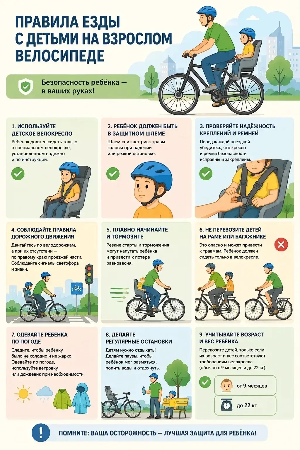 🚲Безопасность наших детей — в наших руках! Пусть поездки на велосипеде приносят радость и пользу.

