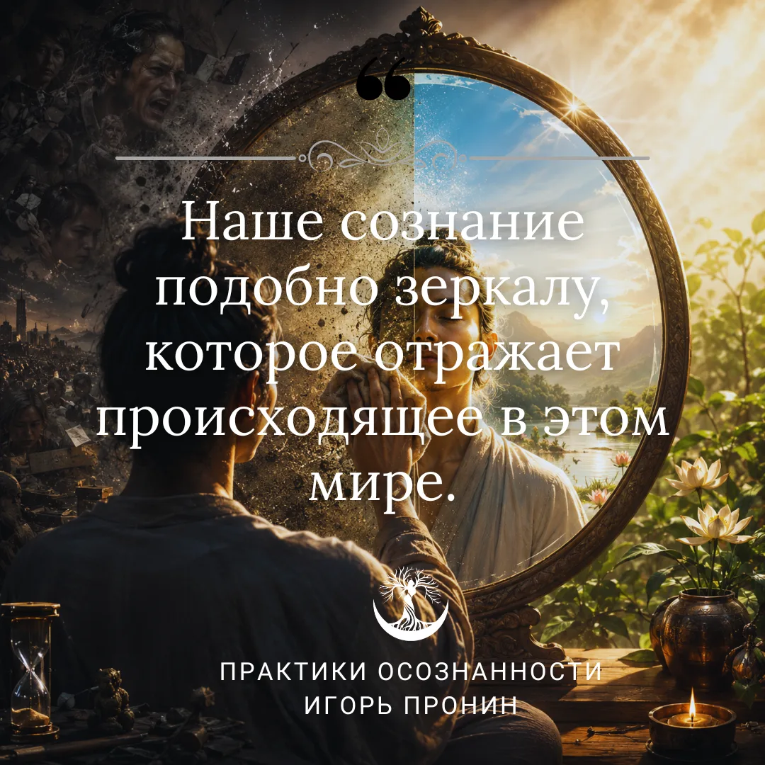 💡 Наше сознание подобно зеркалу, оно всего лишь отражает происходящее в этом мире..

И как на зерка