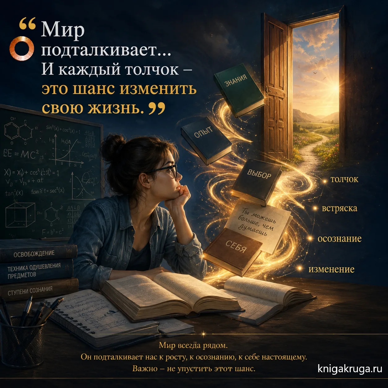 "Я вам расскажу, как мир подталкивал меня. 
Как-то раз, мне захотелось почитать про талисманы, я рыс