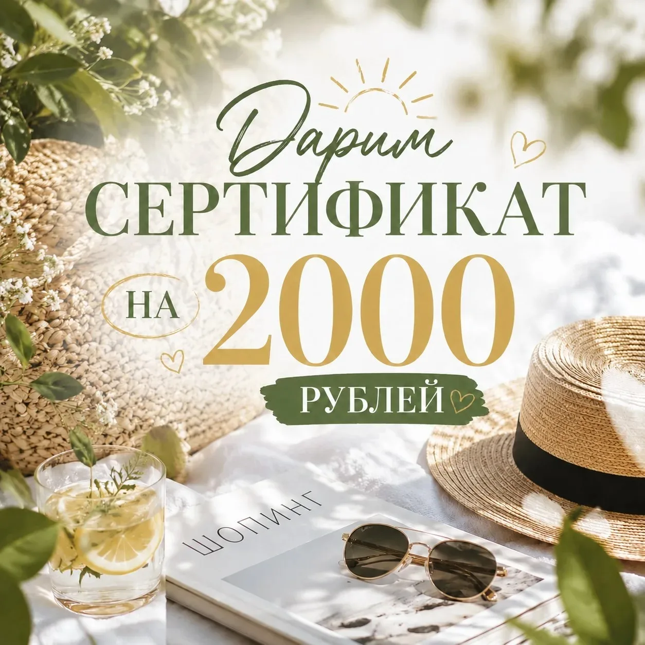 🌸 Лето — отличное время для сюрпризов.
​
Поэтому хотим одному из вас подарить сертификат на 2000 ру