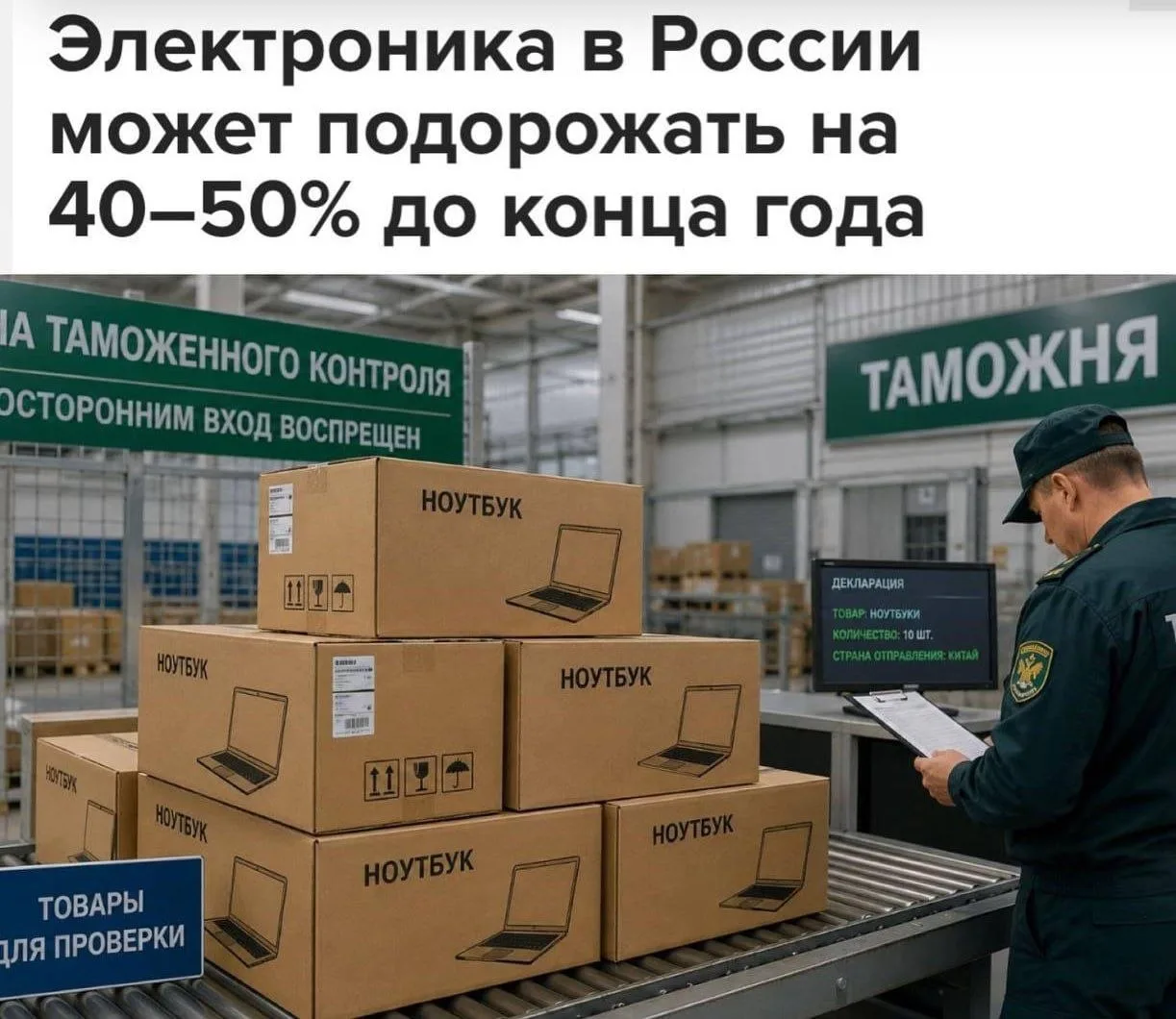 📈Электроника в России может подорожать на 40–50% до конца года
 
Несмотря на перенос технологическо
