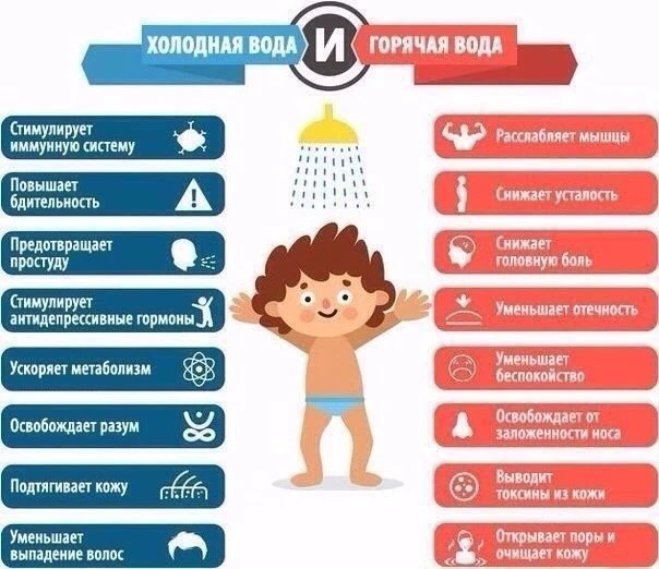 Инфографика
Горячая и холодная вода