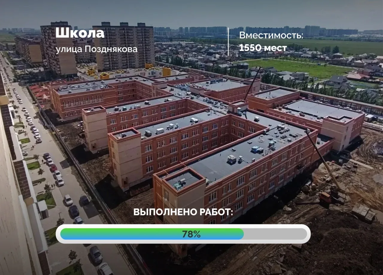 Продолжаем внутреннюю отделку в новой школе  на 1550 мест в жилом комплексе «Дыхание» вблизи поселка