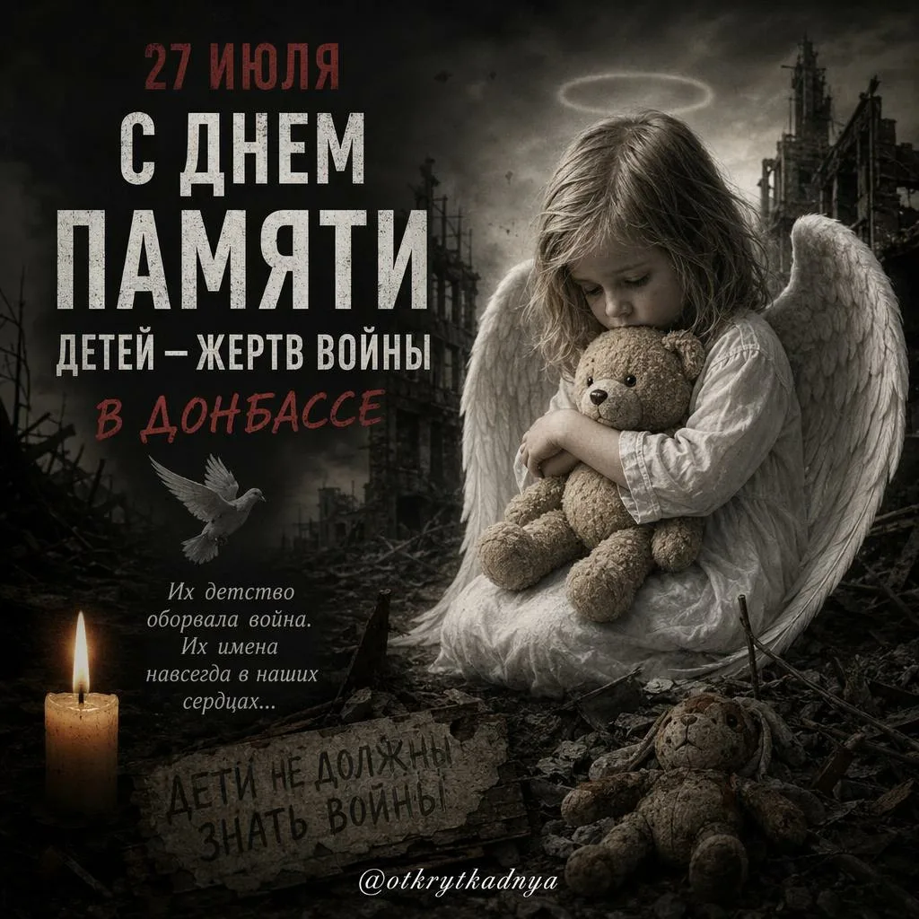 С днем  памяти детей — жертв войны в Донбассе  🙏

Выбрать открытку 💌
Мы в MAX
