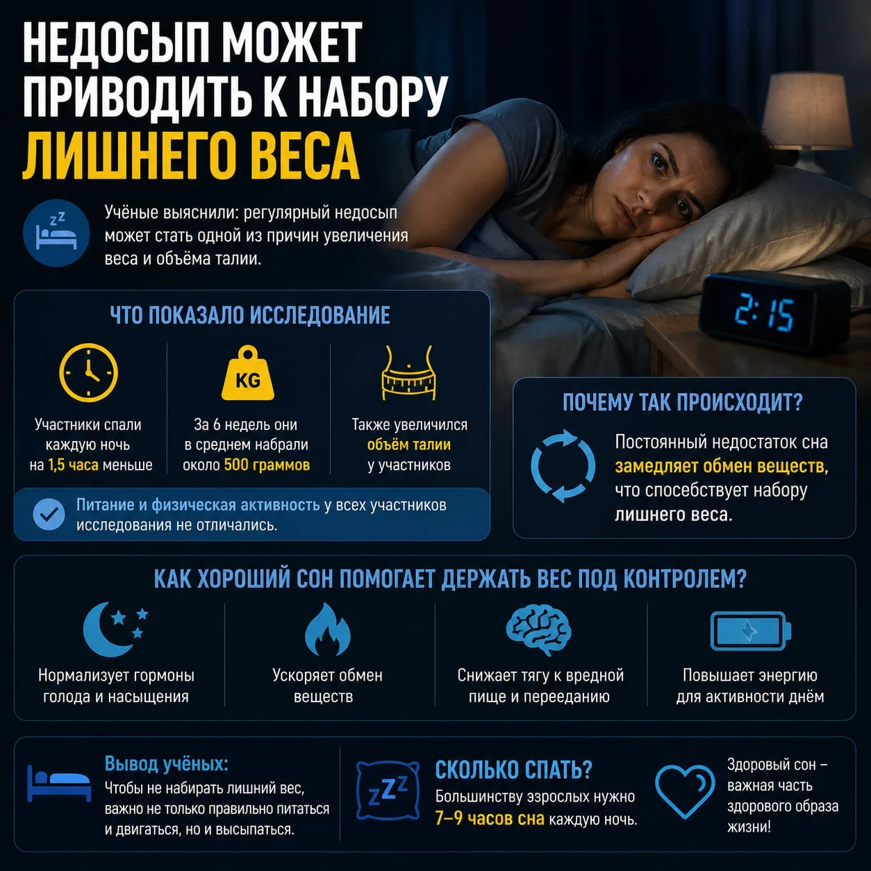 😴 Недосып может мешать не только самочувствию, но и фигуре

Учёные выяснили, что люди, которые регу