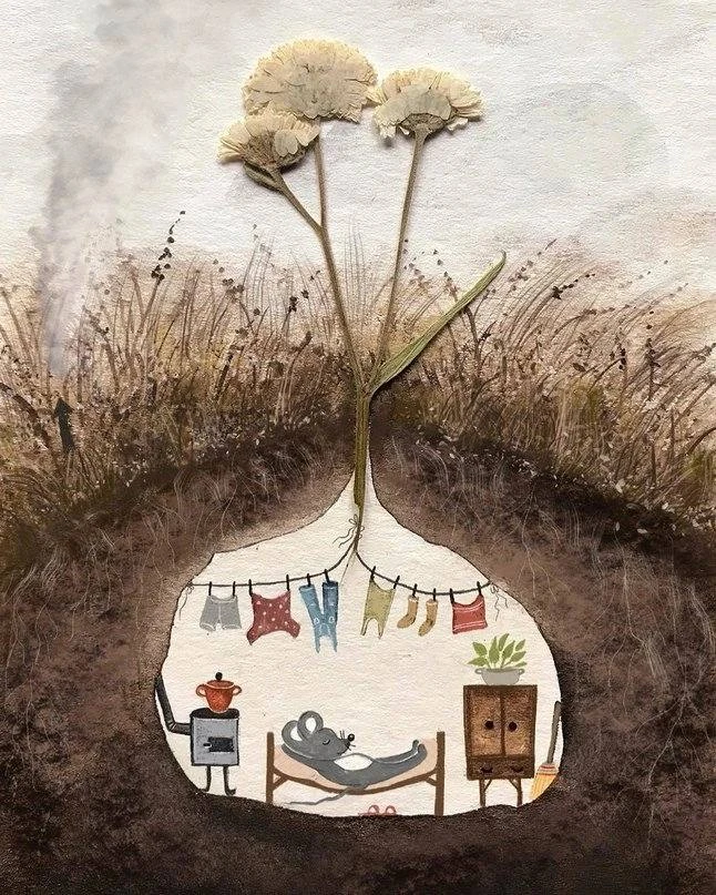 Так уютно 🌷 Художник Кristina Kemenikovа

🌿 Тепло души 
– уютно про искусство