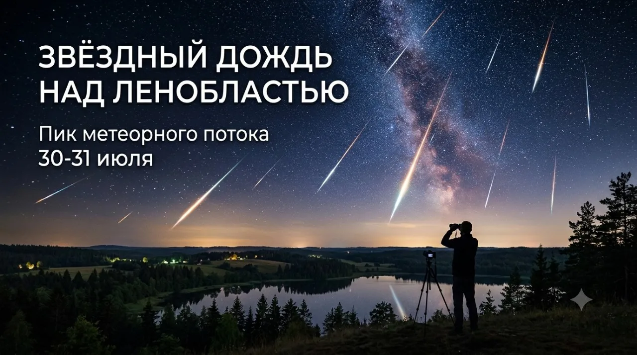 🌠 В ночь на 31 июля над Петербургом и Ленобластью пройдёт звёздный дождь.
✨ С 30 на 31 июля жителей