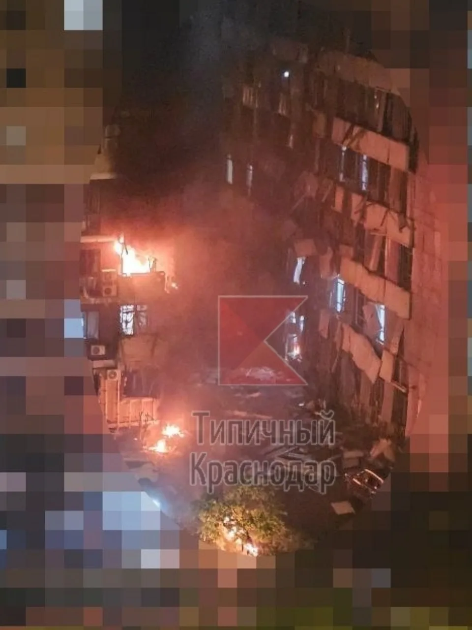 Оперативный штаб Краснодарского края и местные паблики публикуют кадры последствия атаки украинского