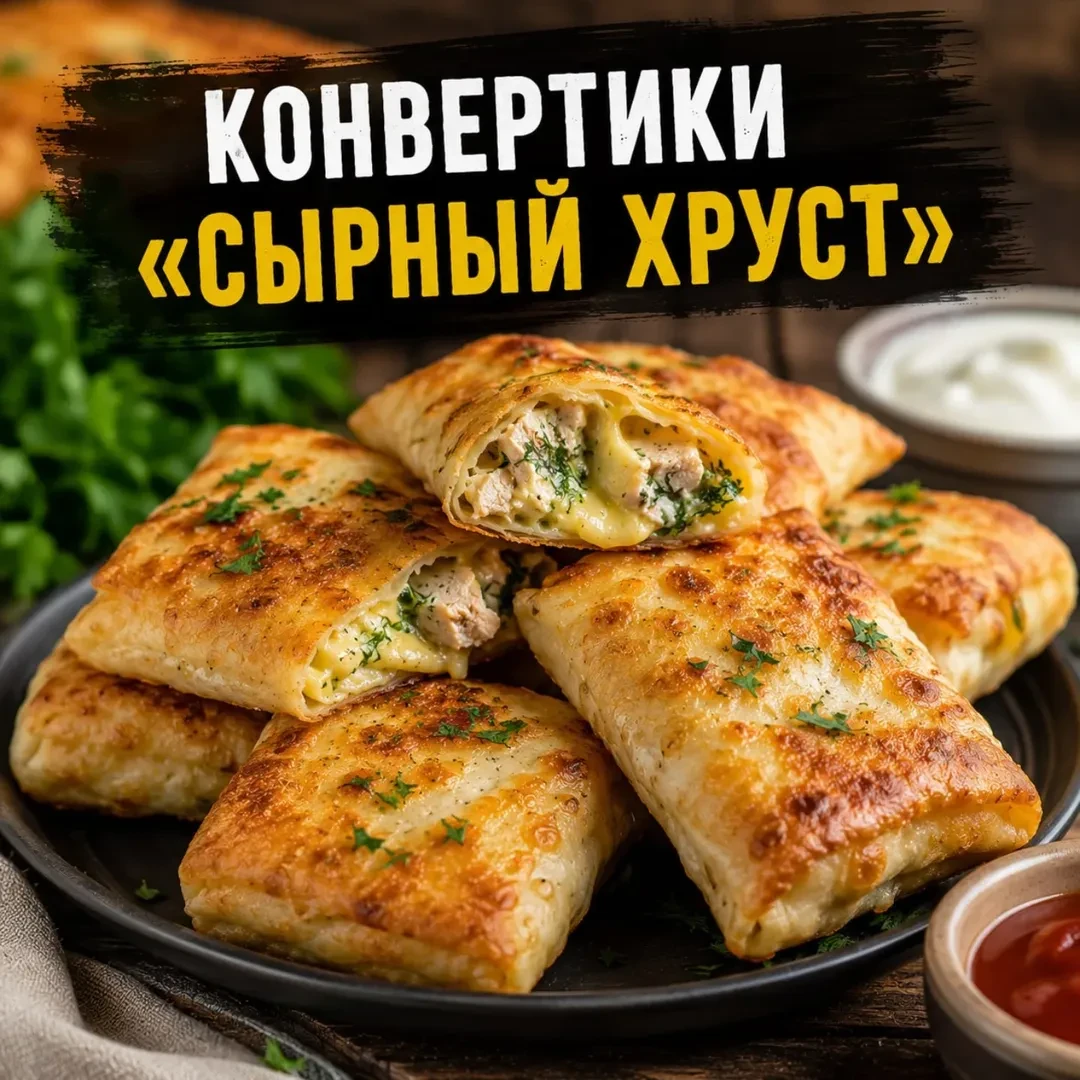 🌮 КОНВЕРТИКИ «СЫРНЫЙ ХРУСТ»
(исчезают быстрее, чем успеваешь жарить 😭)

Сохраняй, потому что это т