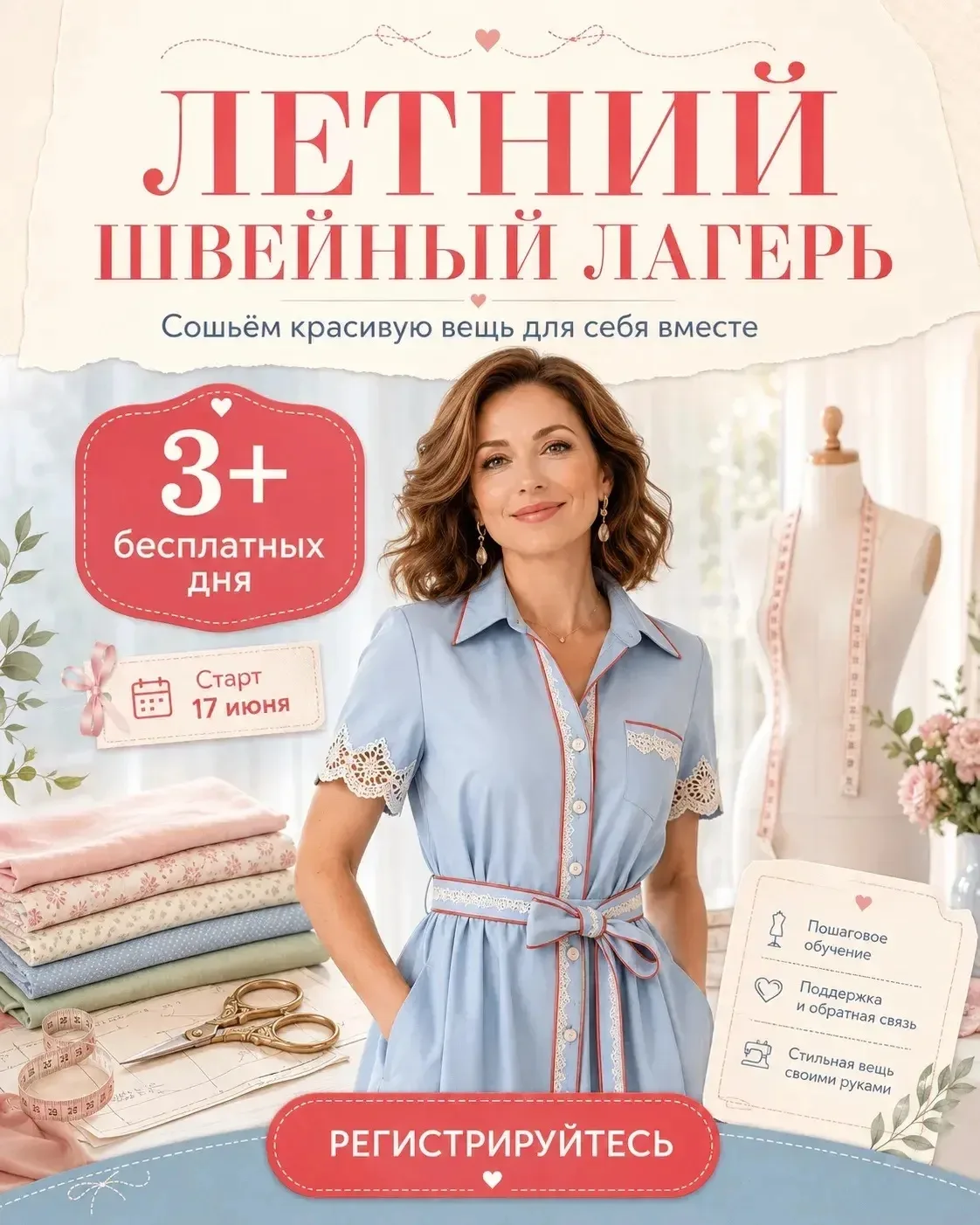 Бесплатный Летний швейный лагерь для тех, кто хочет сшить вещь для себя

Если у вас дома лежит ткань