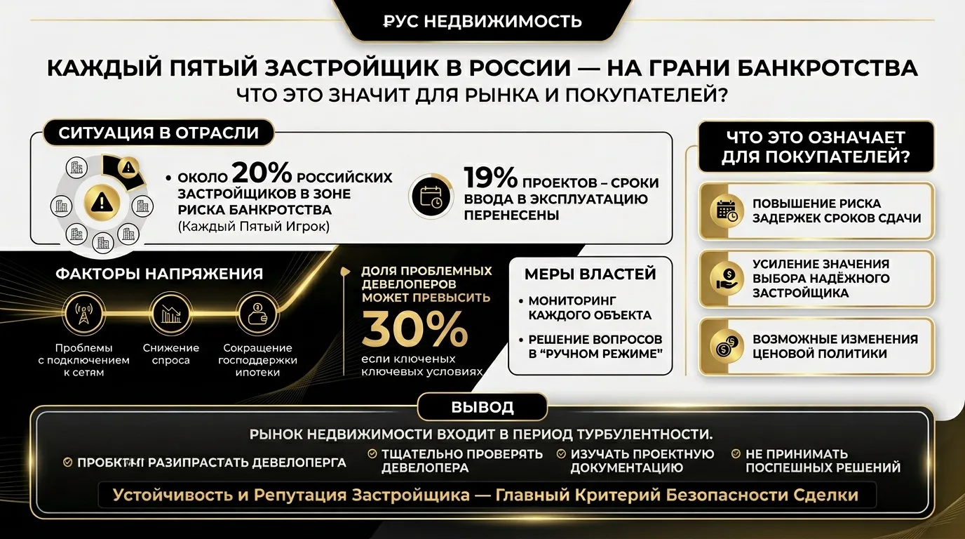 Каждый пятый застройщик в России — на грани банкротства. Что это значит для рынка и покупателей?

Си