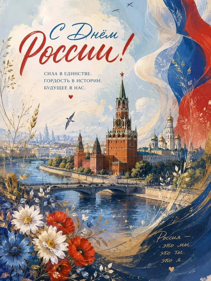 С Днём России!

Мира, добра и гордости за свою страну.

Пусть в каждом доме будет тепло, а в каждом 