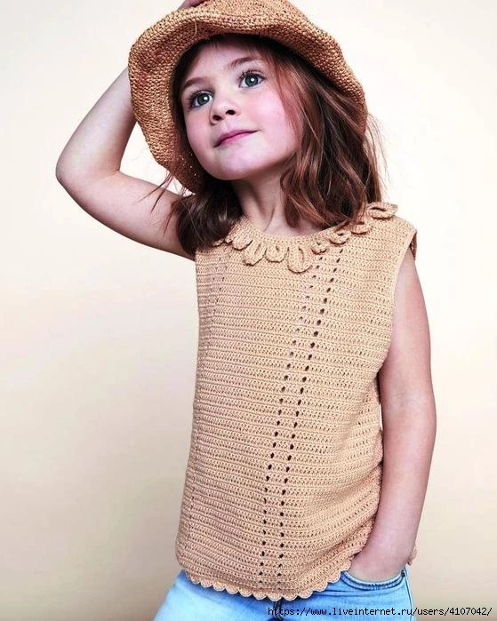 Топ крючком для девочки 🌼