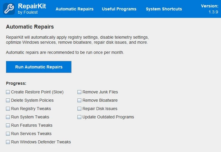 Чиним Windows одной кнопкой — нашли RepairKit, бесплатный набор утилит для ремонта, чистки и обслужи