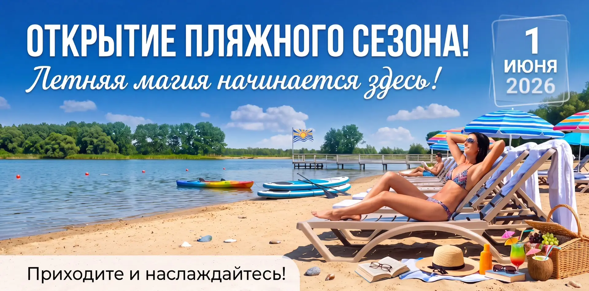 🌊🏖️ Открытие пляжного сезона 1 июня 2026 года в "КОЛОС" 🏖️🌊
Дорогие друзья! 
С нетерпением ждем 