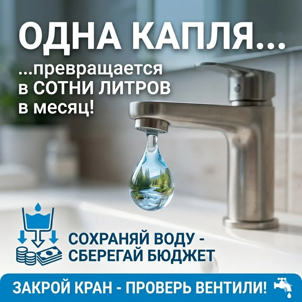 Без воды нет жизни: простые способы экономить ресурс каждый день

💧 Одна капля решает всё
Звучит не