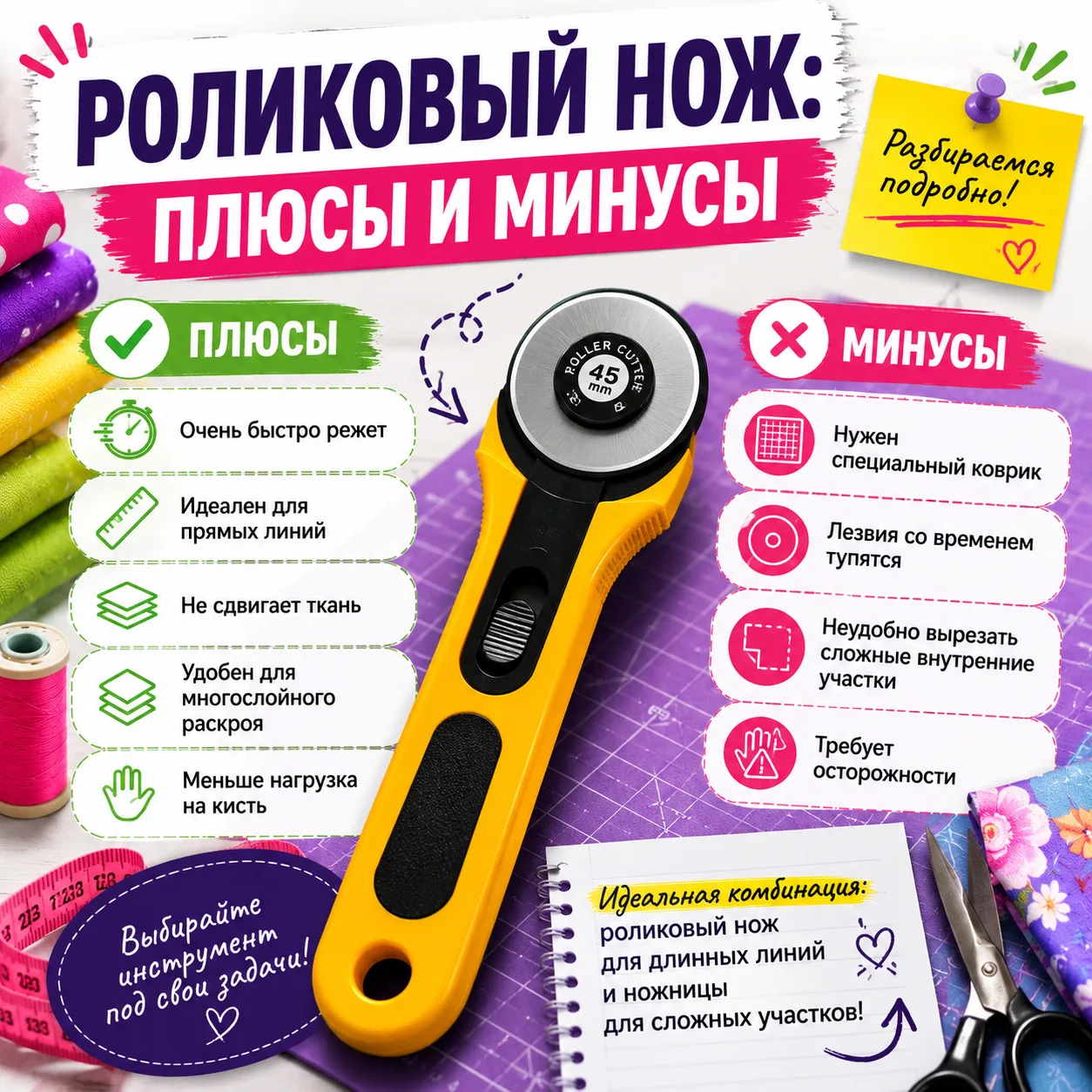 ✂️ Роликовый нож: стоит покупать или очередная бесполезная покупка?

Когда швея впервые видит ролико