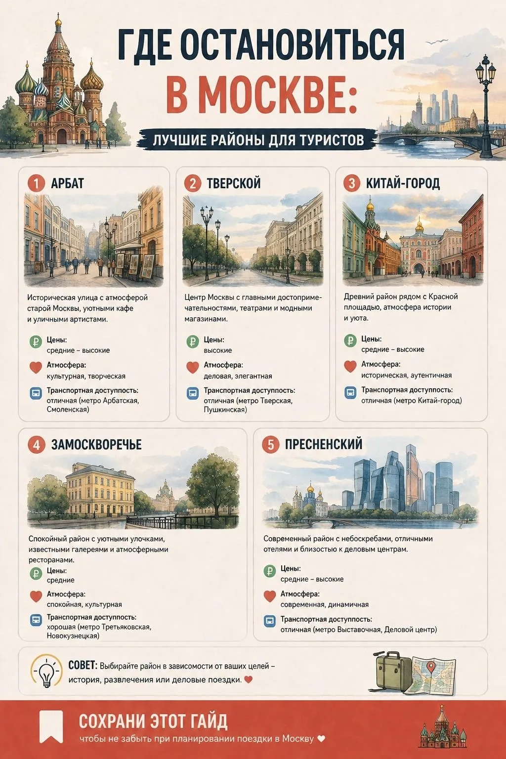 Где остановиться в Москве? 5 лучших районов для туристов

Выбрать отель в Москве бывает сложнее, чем