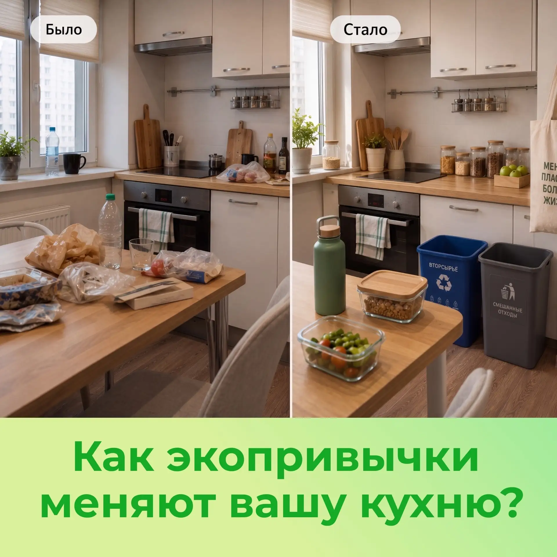 🍴 Как экопривычки меняют вашу кухню?

Экологичные привычки — это не только про заботу о планете, но