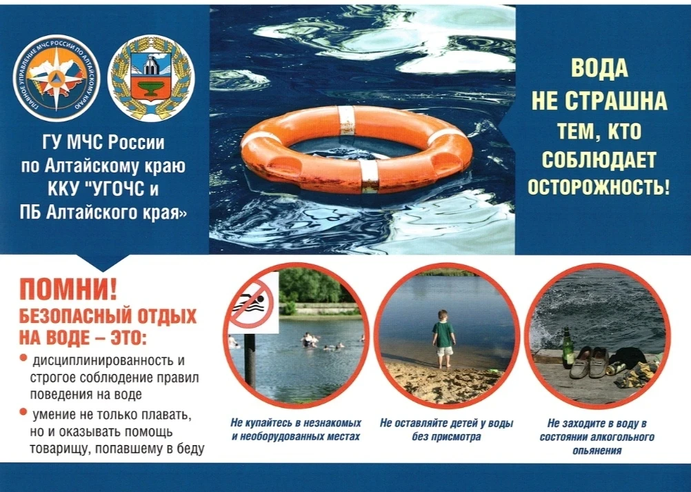 Вода не страшна тем, кто соблюдает осторожность!                                 Водоёмы могут быть 