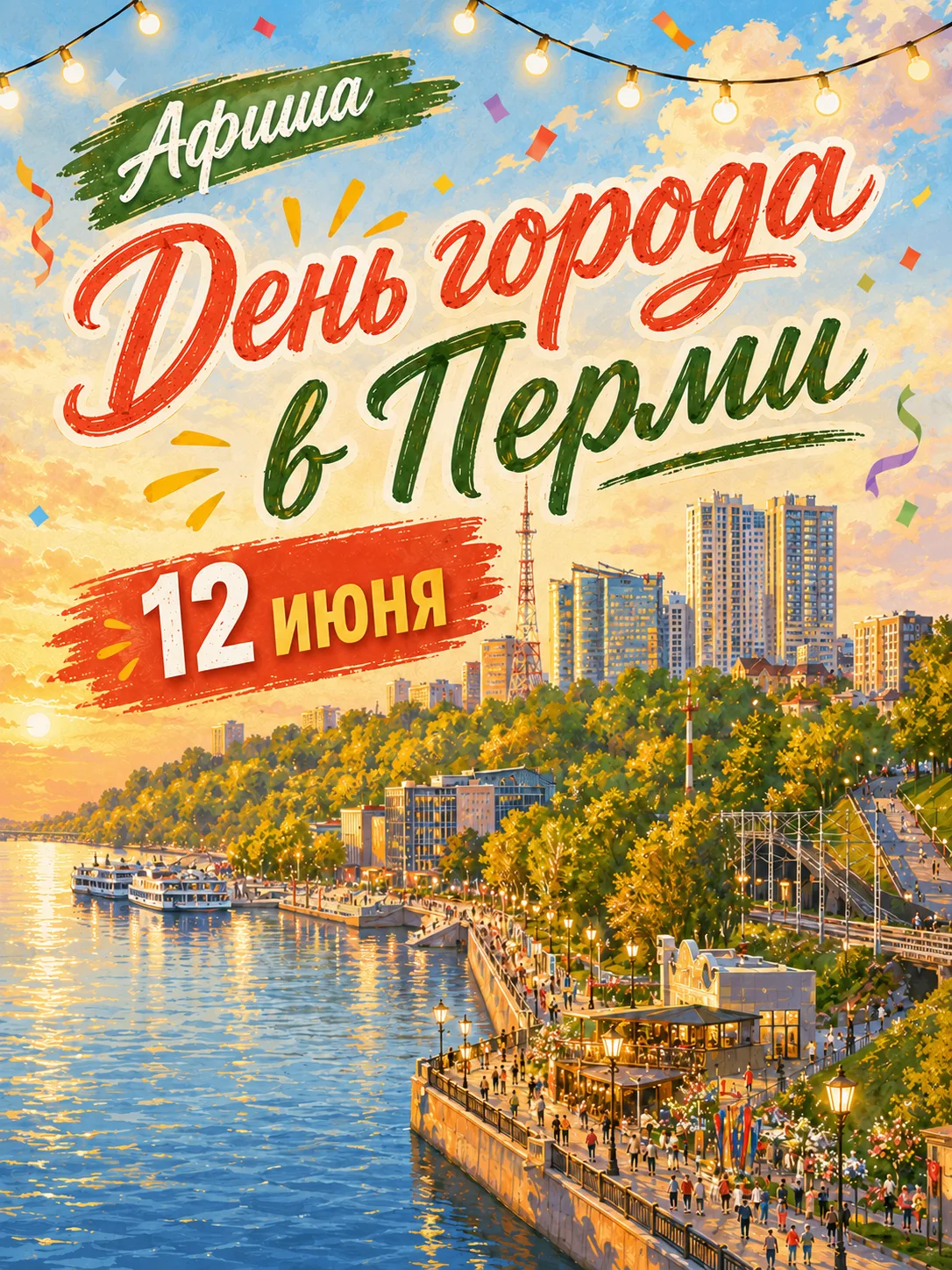 Афиша. День города в Перми 12 июня пройдет на Эспланаде, набережной Камы, в парке Горького, городски