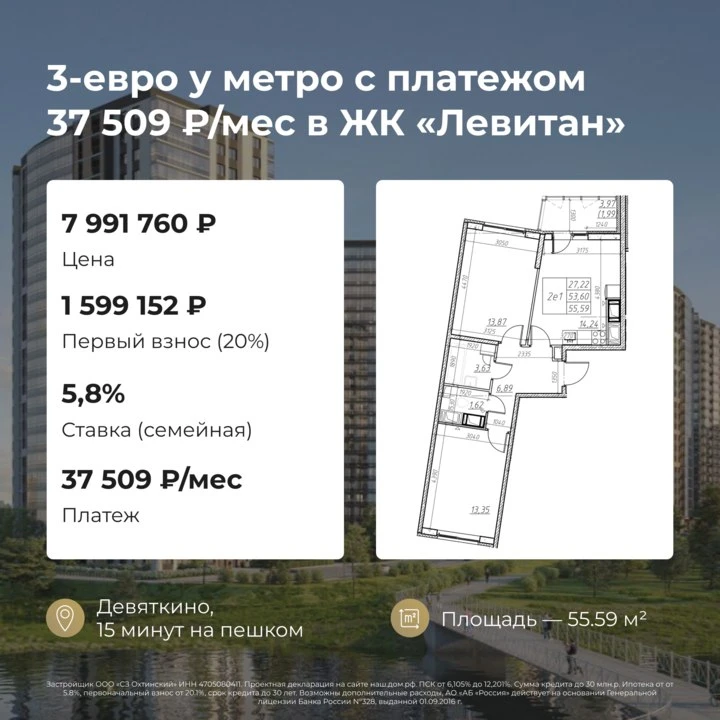 Евротрешка в Питере сейчас выходит по платежу как однушка

Реальность рынка: евротрешка (2 спальни +